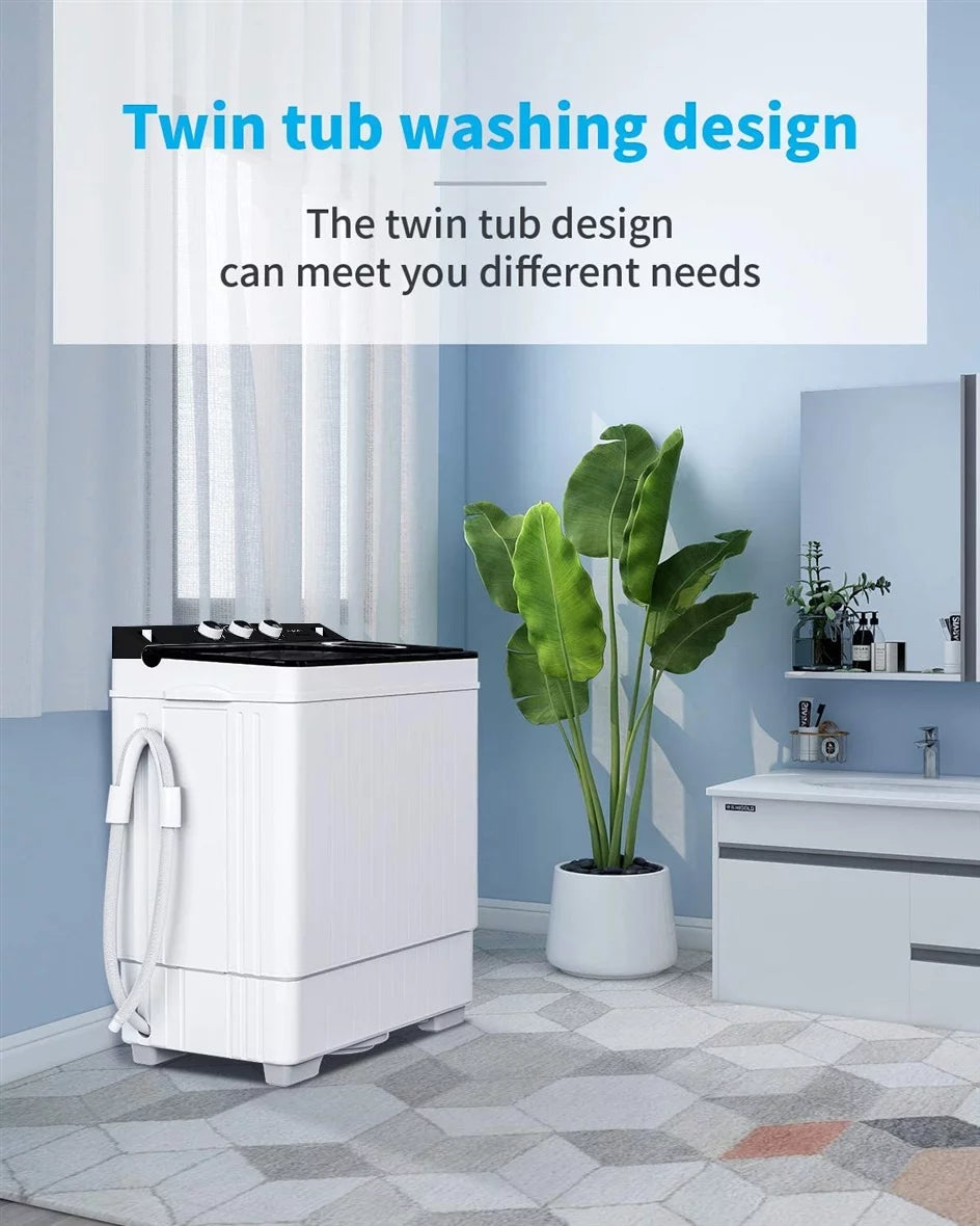 26lbs Portable Semi-automatic Twin Tub Washing Machine V176