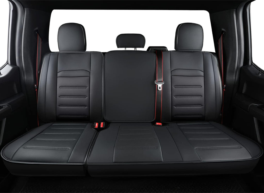 Black Faux Leather Seat Covers Full Set T5701