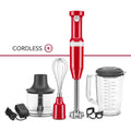 Cordless Variable Speed Hand Blender with Chopper and Whisk Attachment I9865