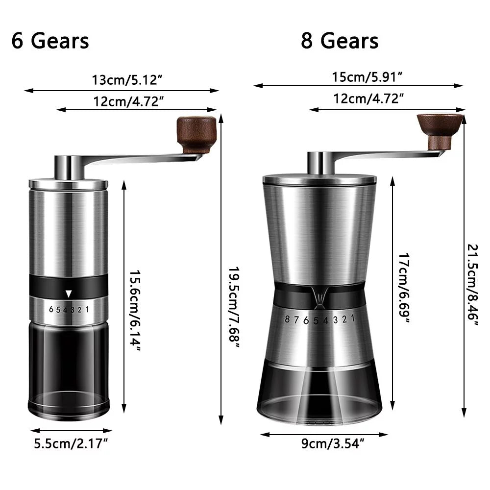 Manual Coffee Grinder Stainless Steel 6 Gears Adjustable T579762