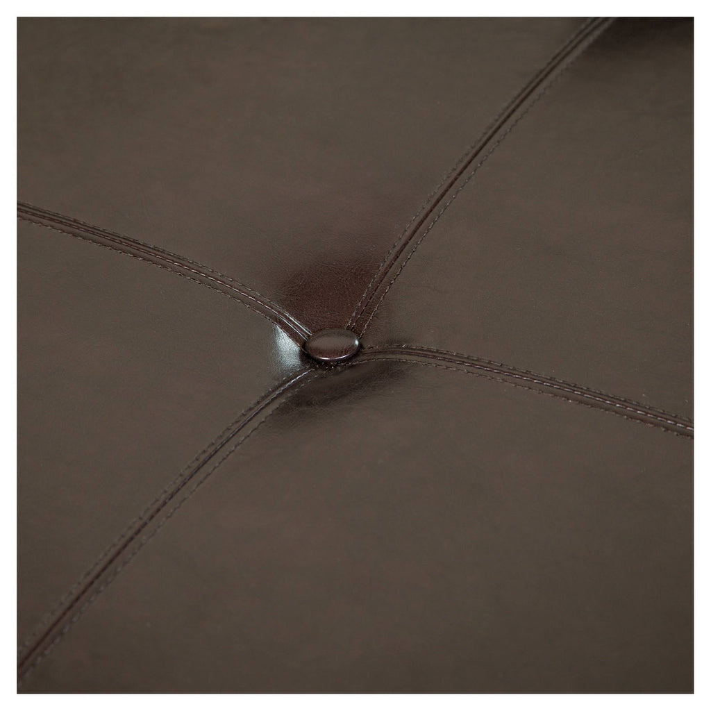 Espresso Leather Ottoman V43856