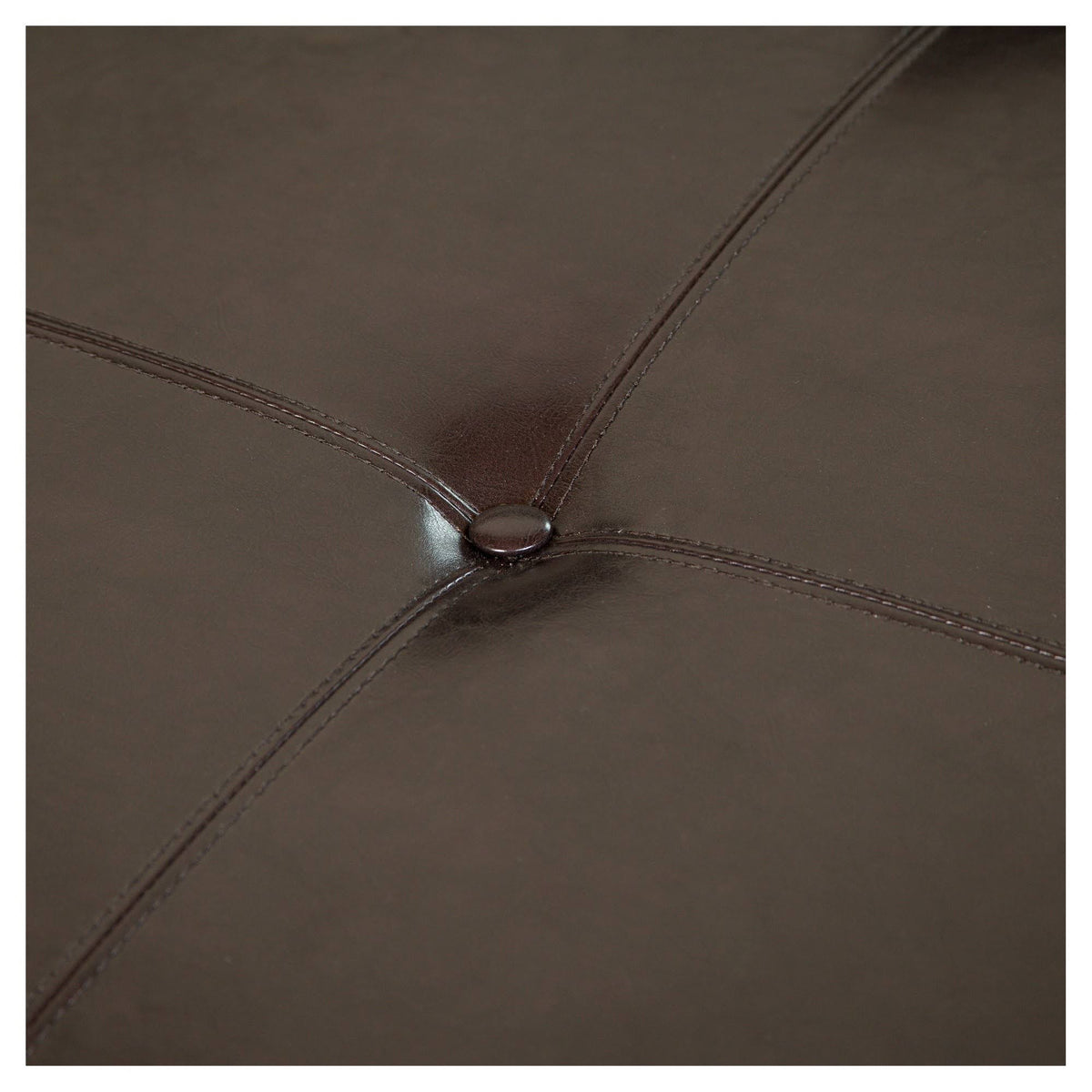 Espresso Leather Ottoman V43856