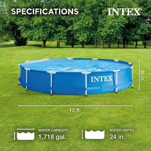 12' x 30'' Metal Frame Above Ground Swimming Pool with Filter Pump P315