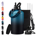Insulated Water Bottle with Straw Lid Strap Carrier Boot & Paracord Handle G348