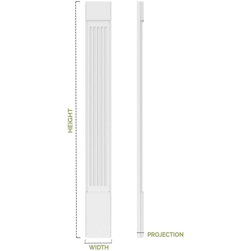 Two Equal Flat Panel PVC Pilaster with Decorative Capital & Base (Pair) T169249