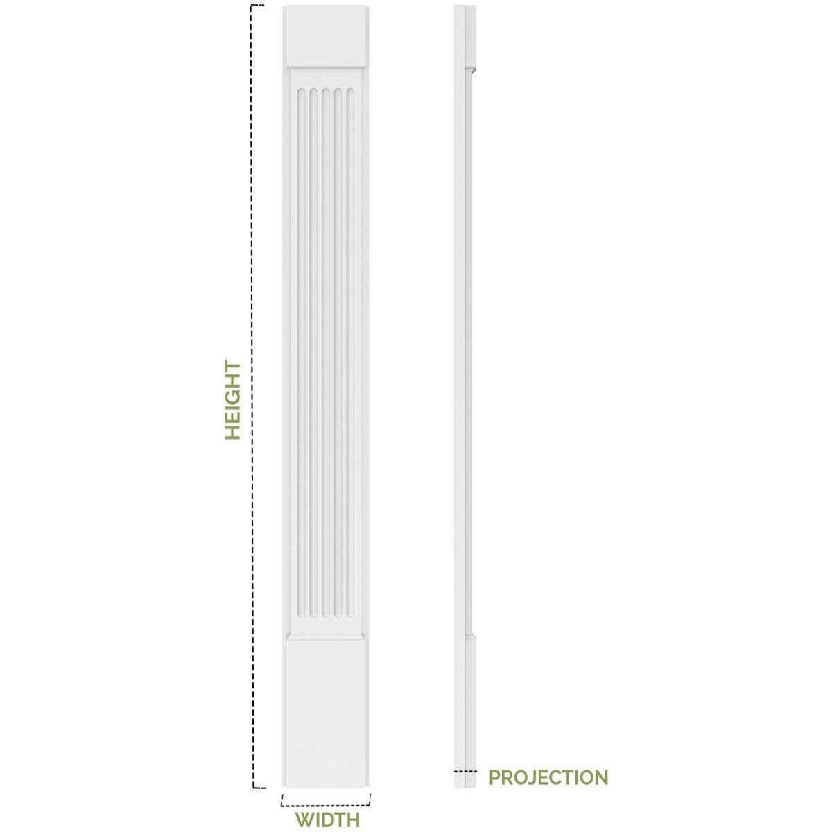 Two Equal Flat Panel PVC Pilaster with Decorative Capital & Base (Pair) T169249