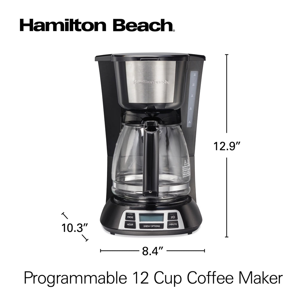 Programmable Coffee Maker, 12 Cups, Stainless Steel H2816