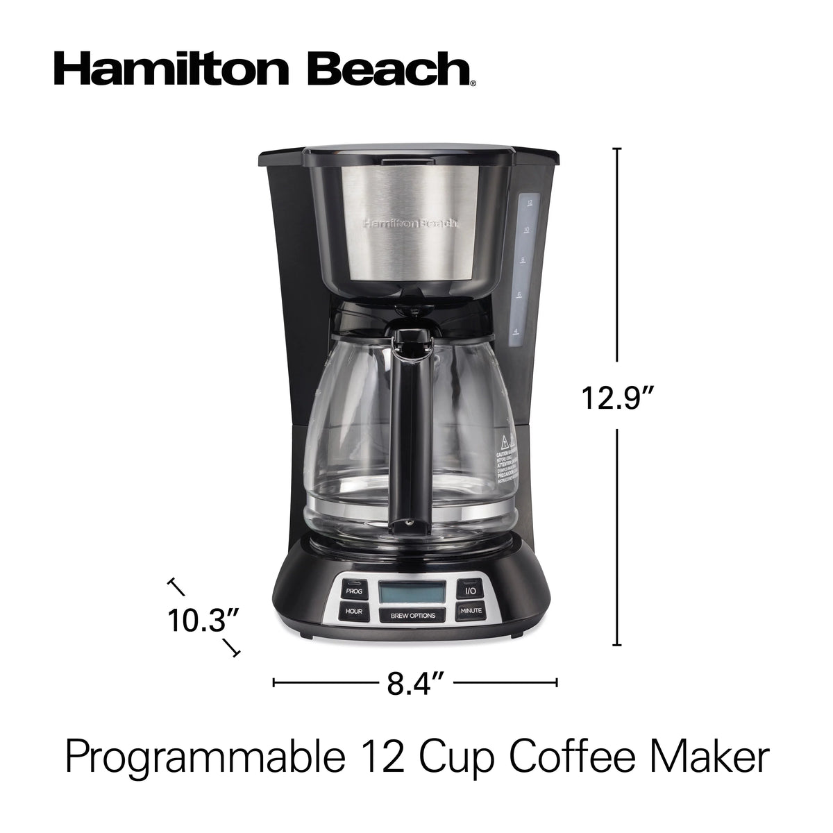 Programmable Coffee Maker, 12 Cups, Stainless Steel H2816