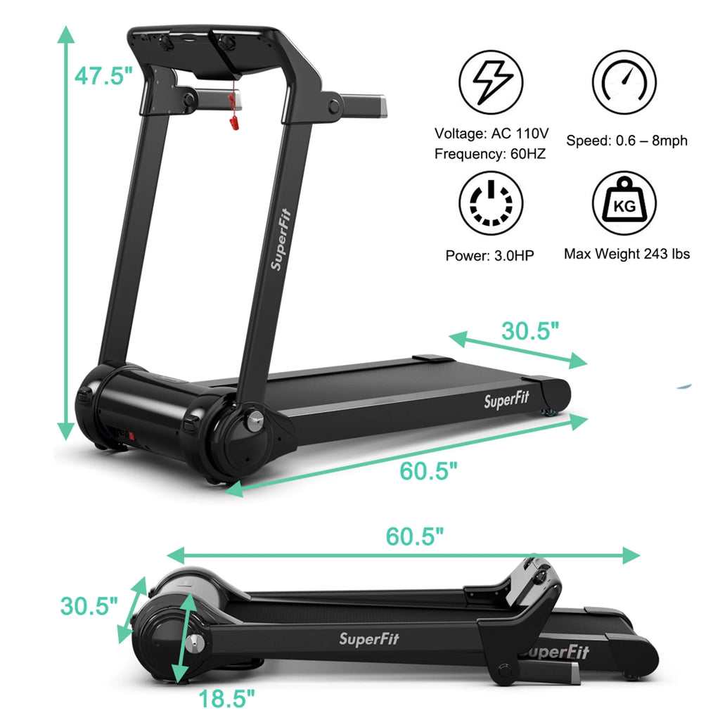 Folding Electric Treadmill 3.0HP Exercise Running Machine G170388