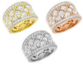 Geometric Mesh Diamond Band Ring L691