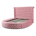 Pink Velvet Upholstered King Bed O977095