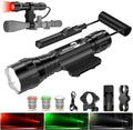 Tactical Flashlight with Red Green, 1200 Lumens, Pressure Switch, 3 Modes White Light D5743