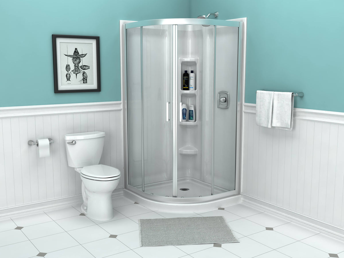 Framed Curved Chrome Shower Door N38849