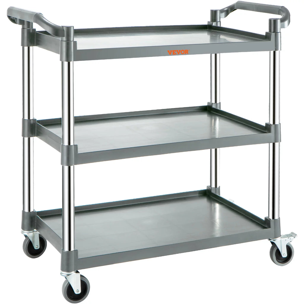 3-Tier Utility Service Cart with Wheels 220lbs Capacity U5371