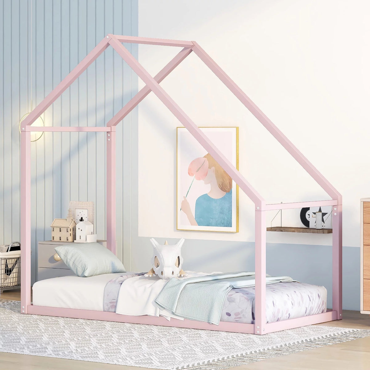 Pink Double Metal Bed K202