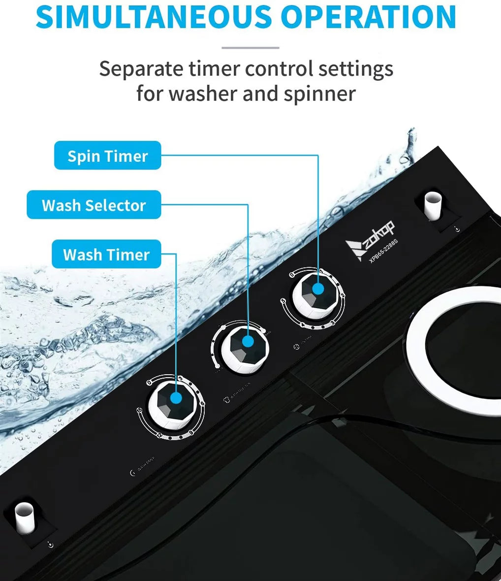 26lbs Portable Semi-automatic Twin Tub Washing Machine V176