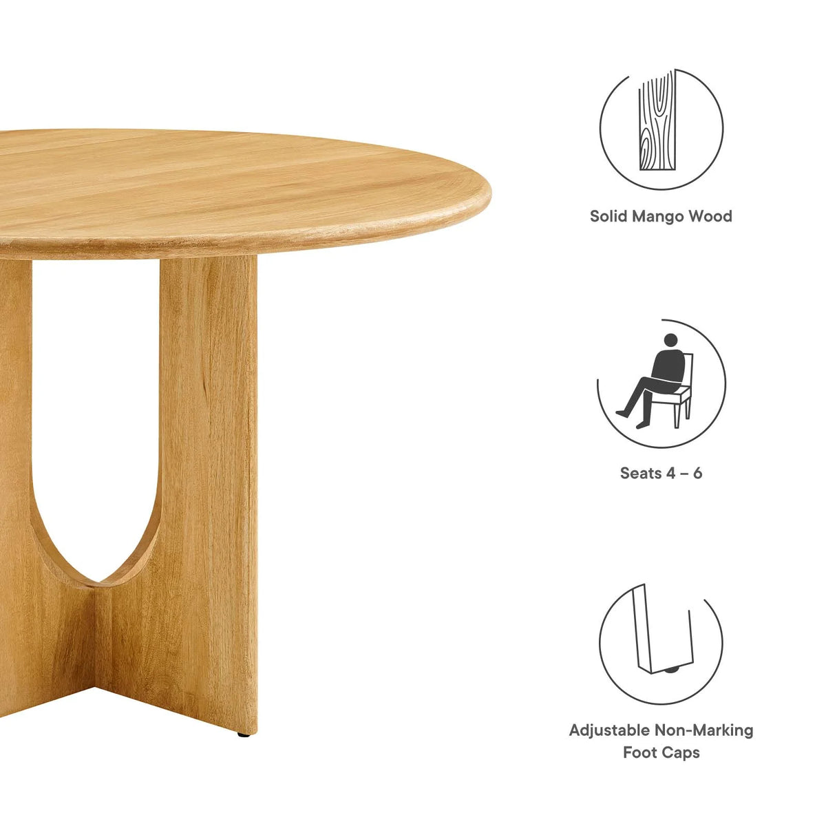 Round 48" Oak Wood Dining Table O98767