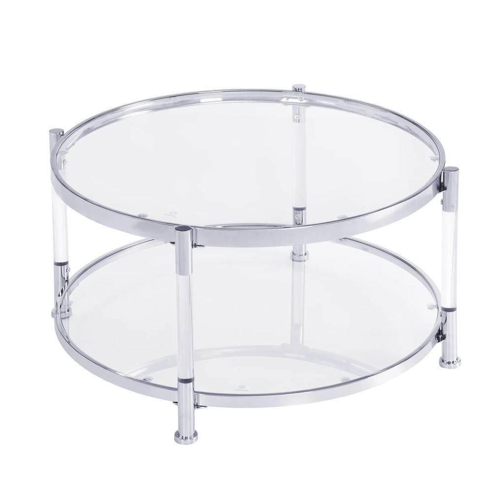 Acrylic Round Tempered Glass Coffee Table N832991