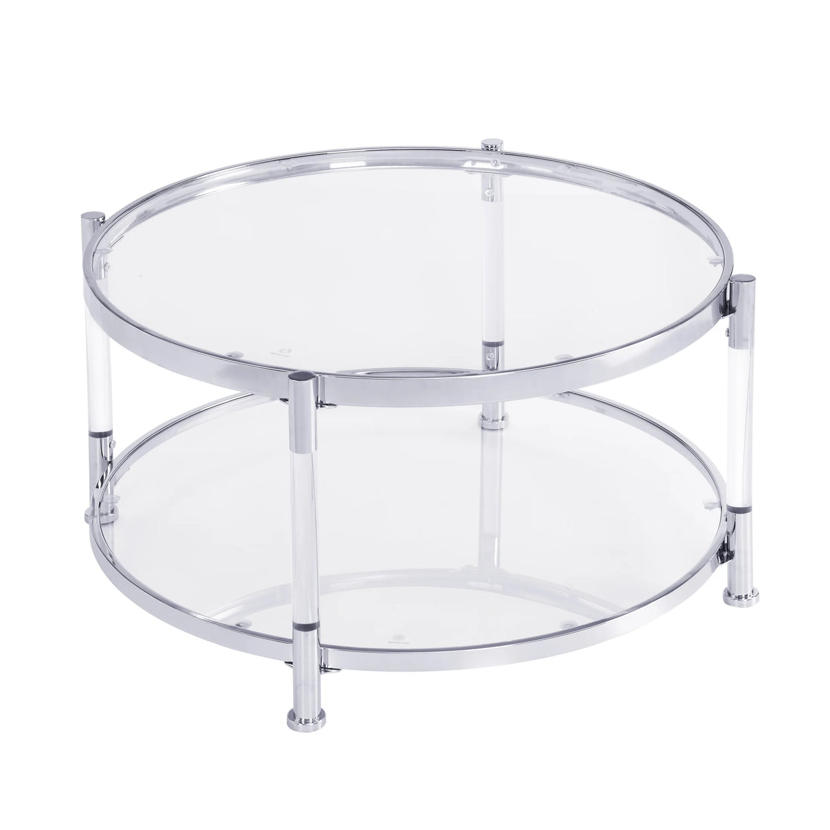 Acrylic Round Tempered Glass Coffee Table N832991