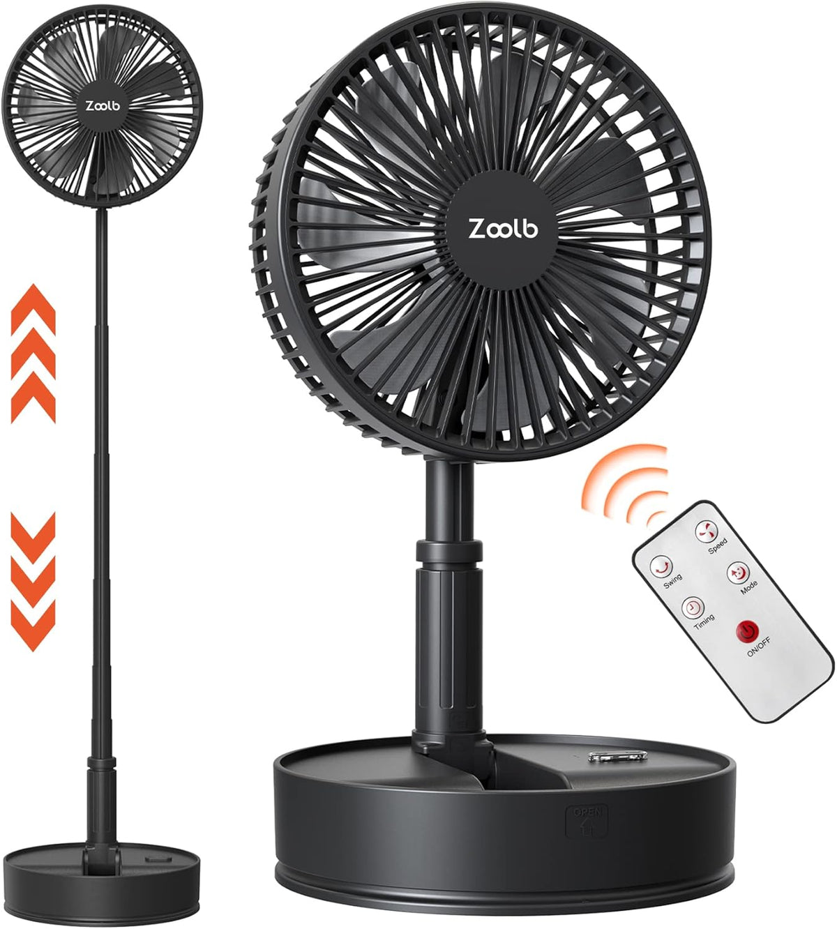 7200mAh Rechargeable Oscillating Portable Standing Fan U17593
