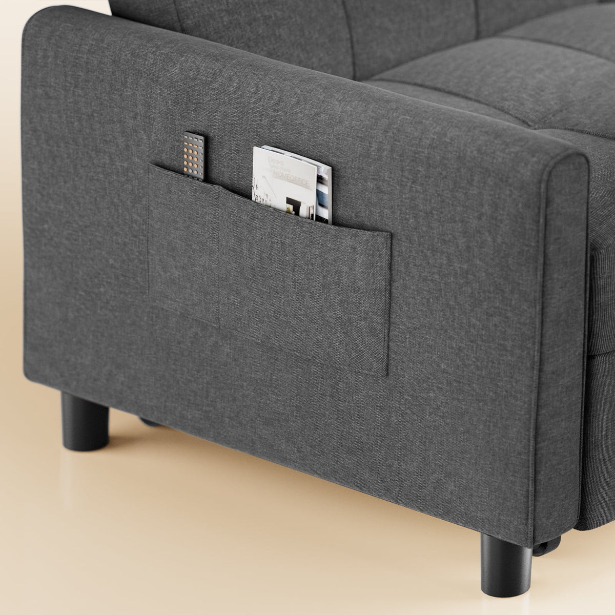 Gray Convertible Sofa Bed V116