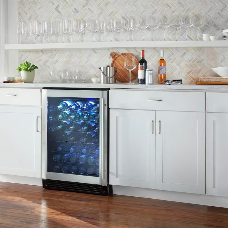 50 Bottle Wine and Beverage Cooler with Stainless Steel Door T5484