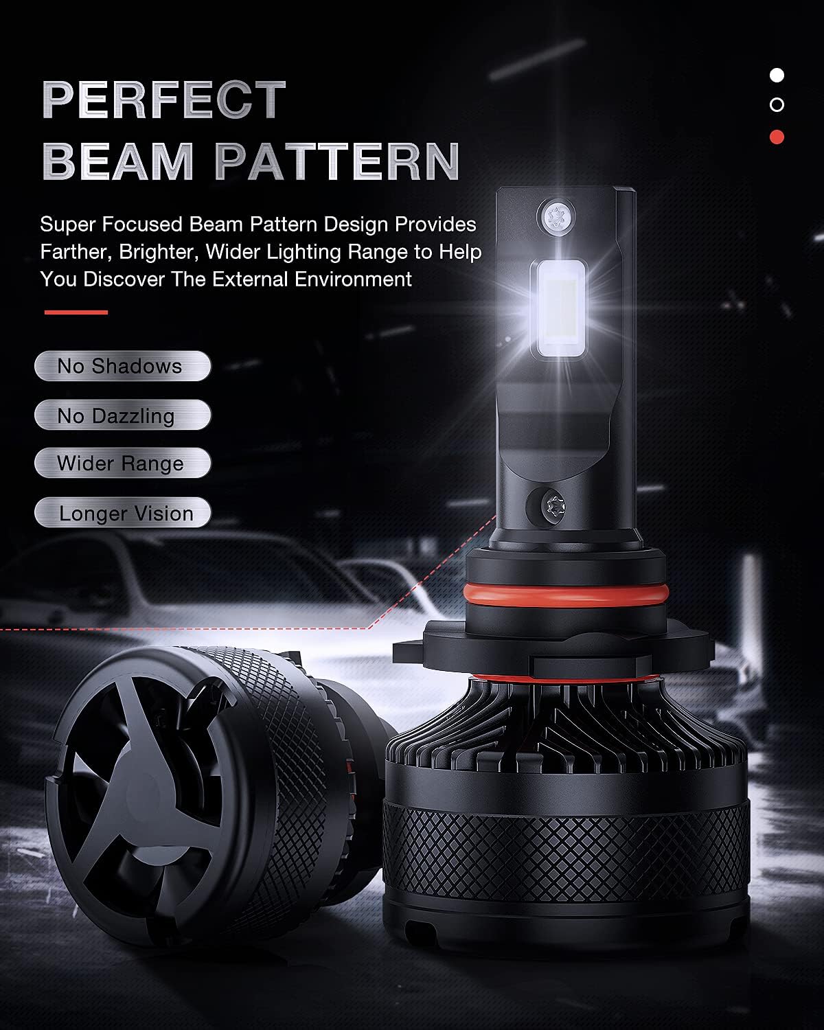 9005 LED Headlight Bulbs, 6000K Cool White, 2-Pack Y4338