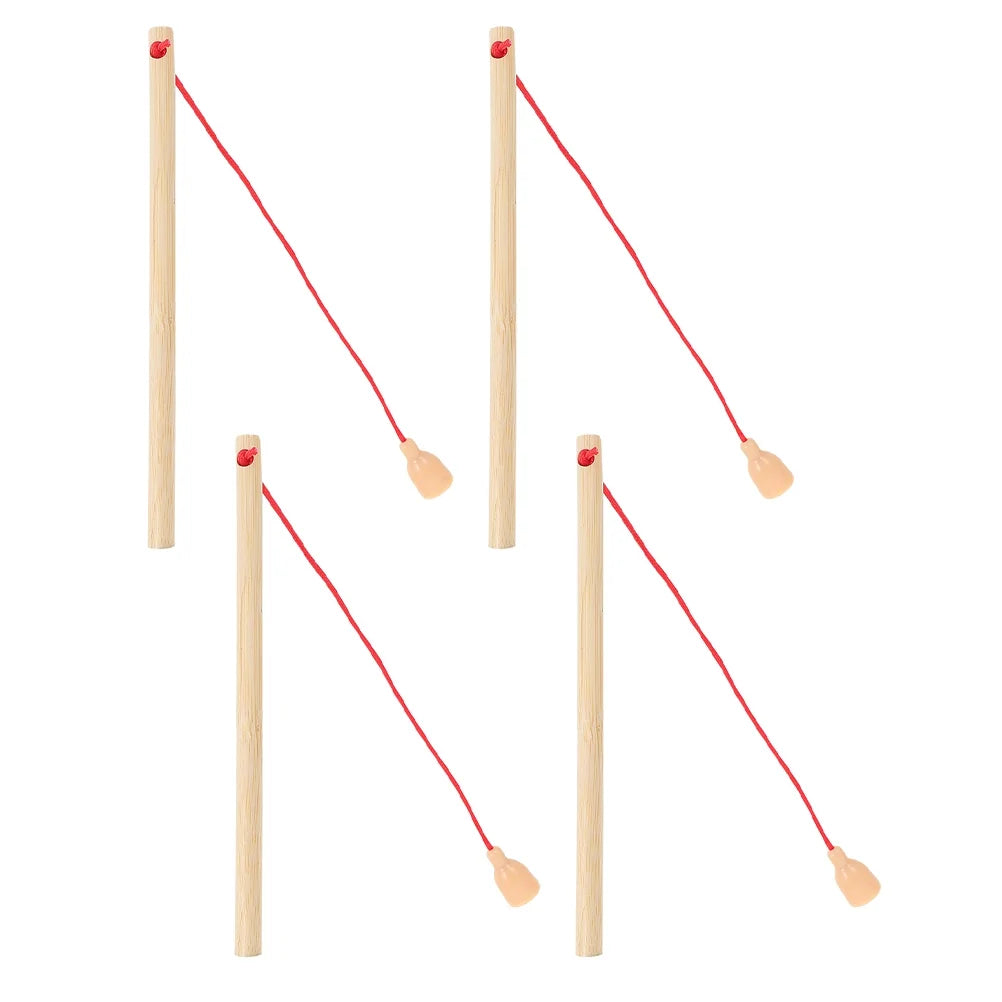4Pcs Wooden Magnetic Fishing Poles Toys I1029