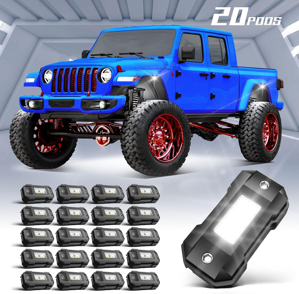 White 8 Pod Waterproof LED Rock Lights H79287