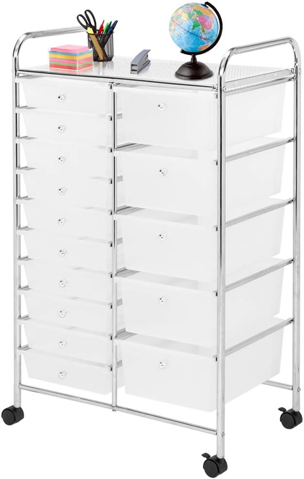 15-Drawer Rolling Storage Cart (Black) N537