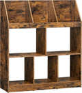 Rustic Brown Bookshelf with Cubbyholes I8732