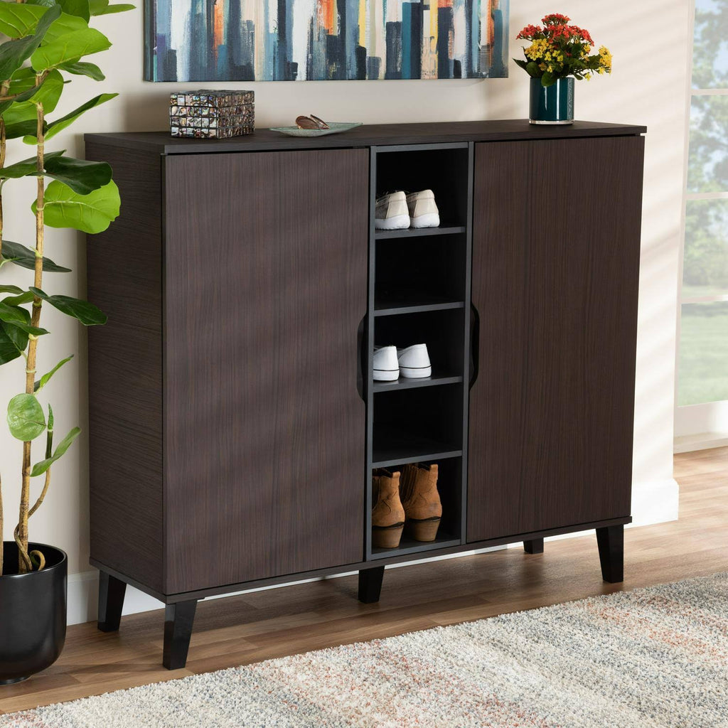 Two-Tone Dark Brown and Grey Wood Dresser Z598078