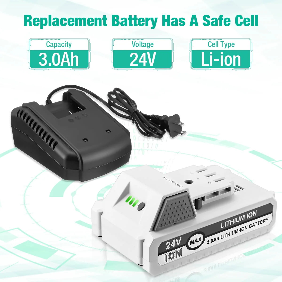24V Lithium-ion Battery and Battery Charger J97299