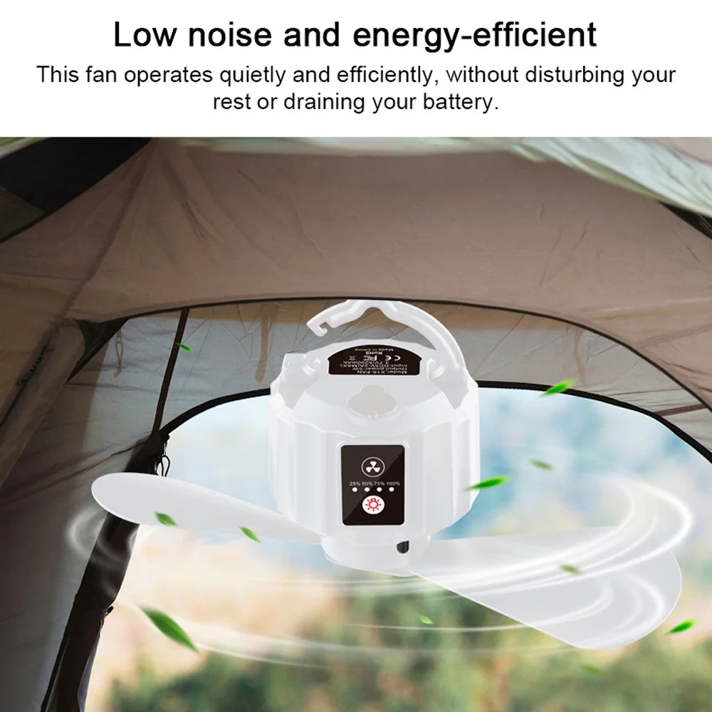 USB Rechargeable Portable Ceiling Hung Fan with Remote Controller W9867