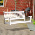 White Wooden Porch Swing Bench V994