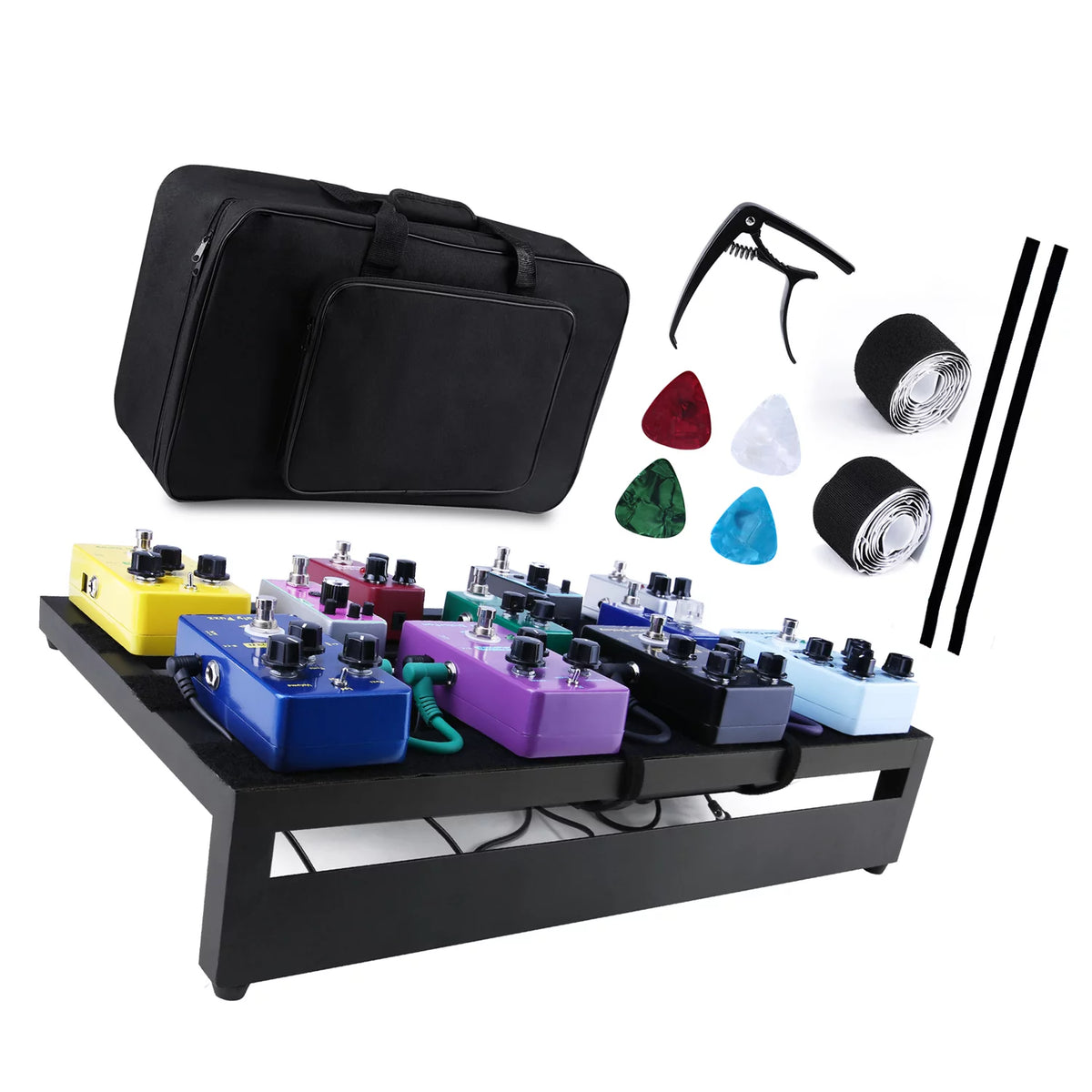 Large Aluminum Alloy Guitar Effect Pedal Board with Carry Bag Y29136