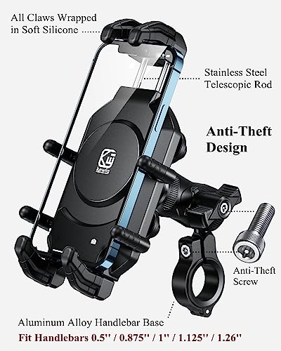 Motorcycle Phone Holder with Vibration Dampener Handlebar Mount U141481