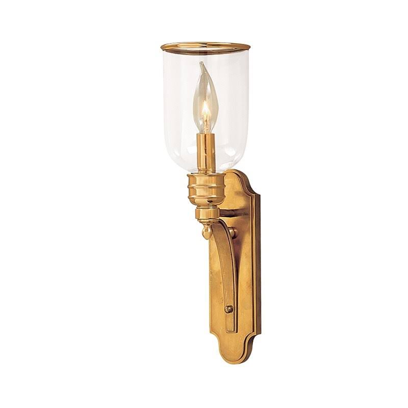 Aged Brass 1-Light Candle Wall Light B672866