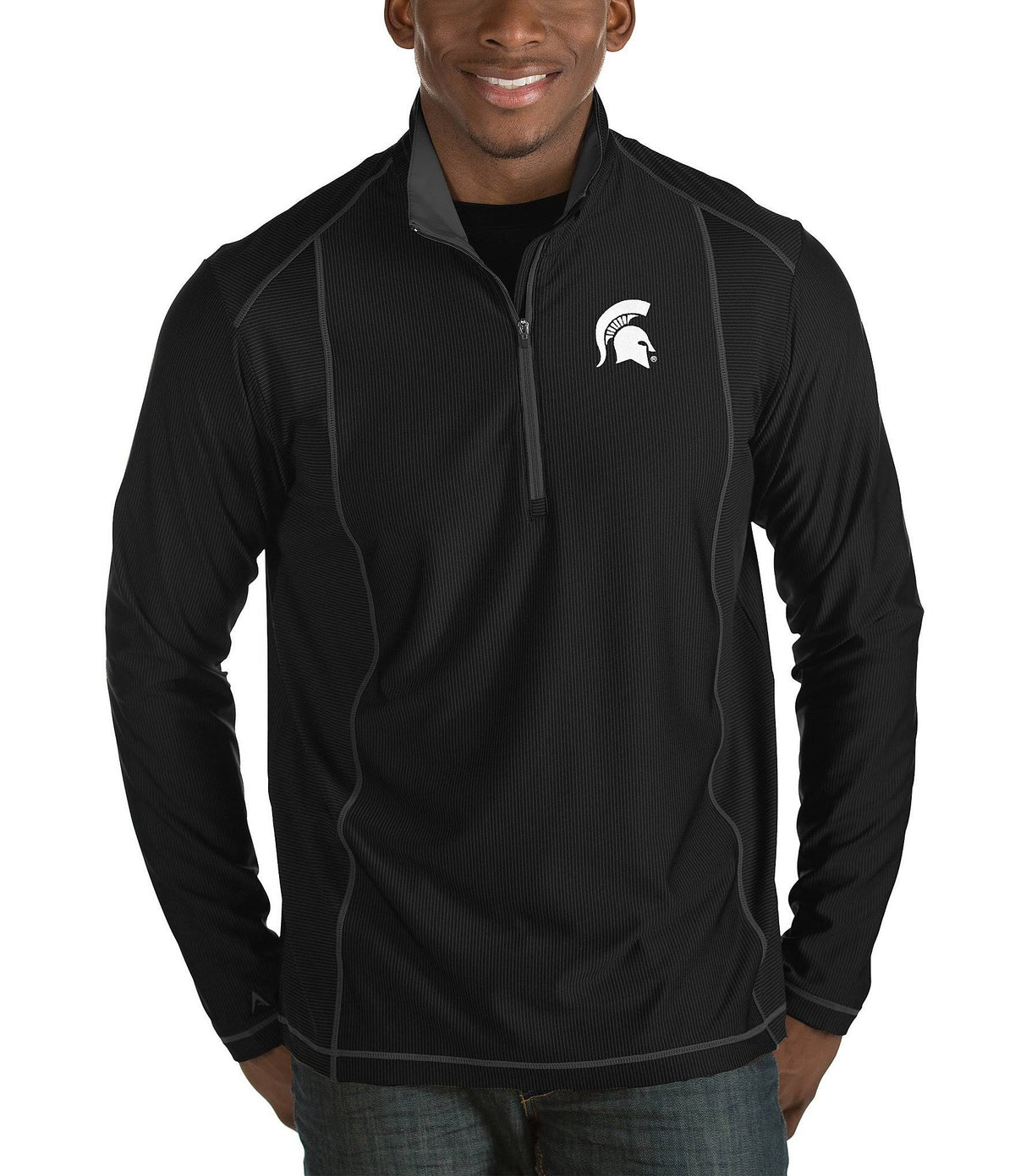 Michigan State Black Half-Zip Pullover E4308