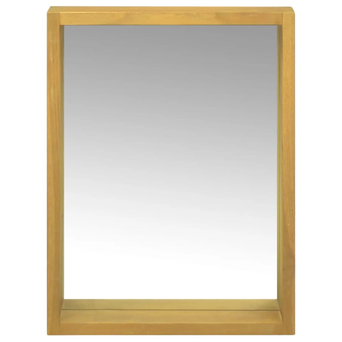 Wall Mounted Teak Wood Mirror Cabinet with Open Shelf N92169