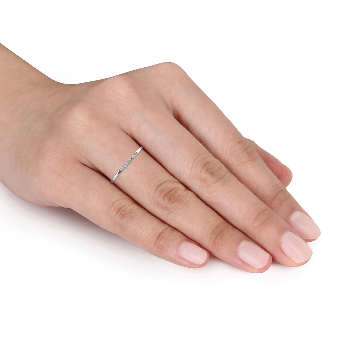 10kt White Gold Diamond Accent Wedding Band E3969