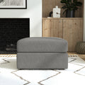 Gray Square Bumper Ottoman with Performance Fabric F42573