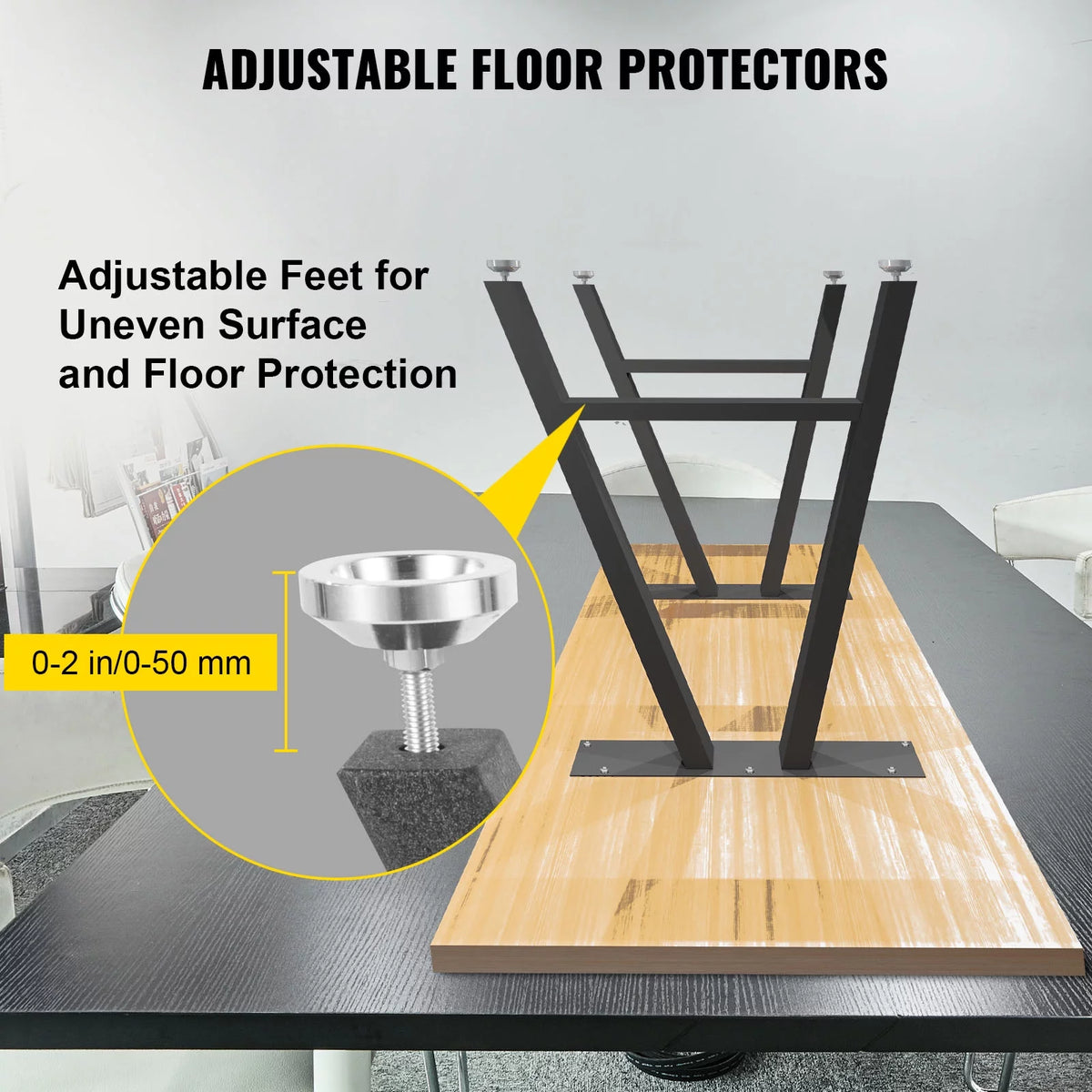 28 x 17.7 inch Black Metal Table Legs Set of 2 F856125