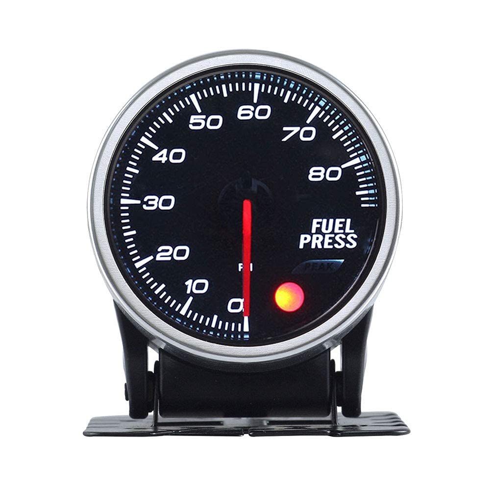 2-1/16 52mm 7 Color 0-80 PSI Fuel Pressure Gauge with Press Alarm A21546