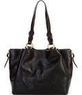 Large Zip Florentine Leather Black Bag V107577