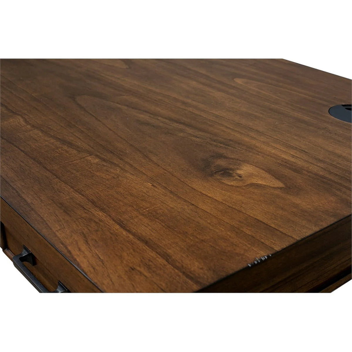 Rustic Wood Writing Desk with Power Center Brown R8395