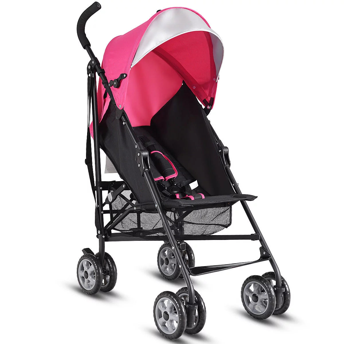 Folding Lightweight Umbrella Stroller with Storage Basket Black C326