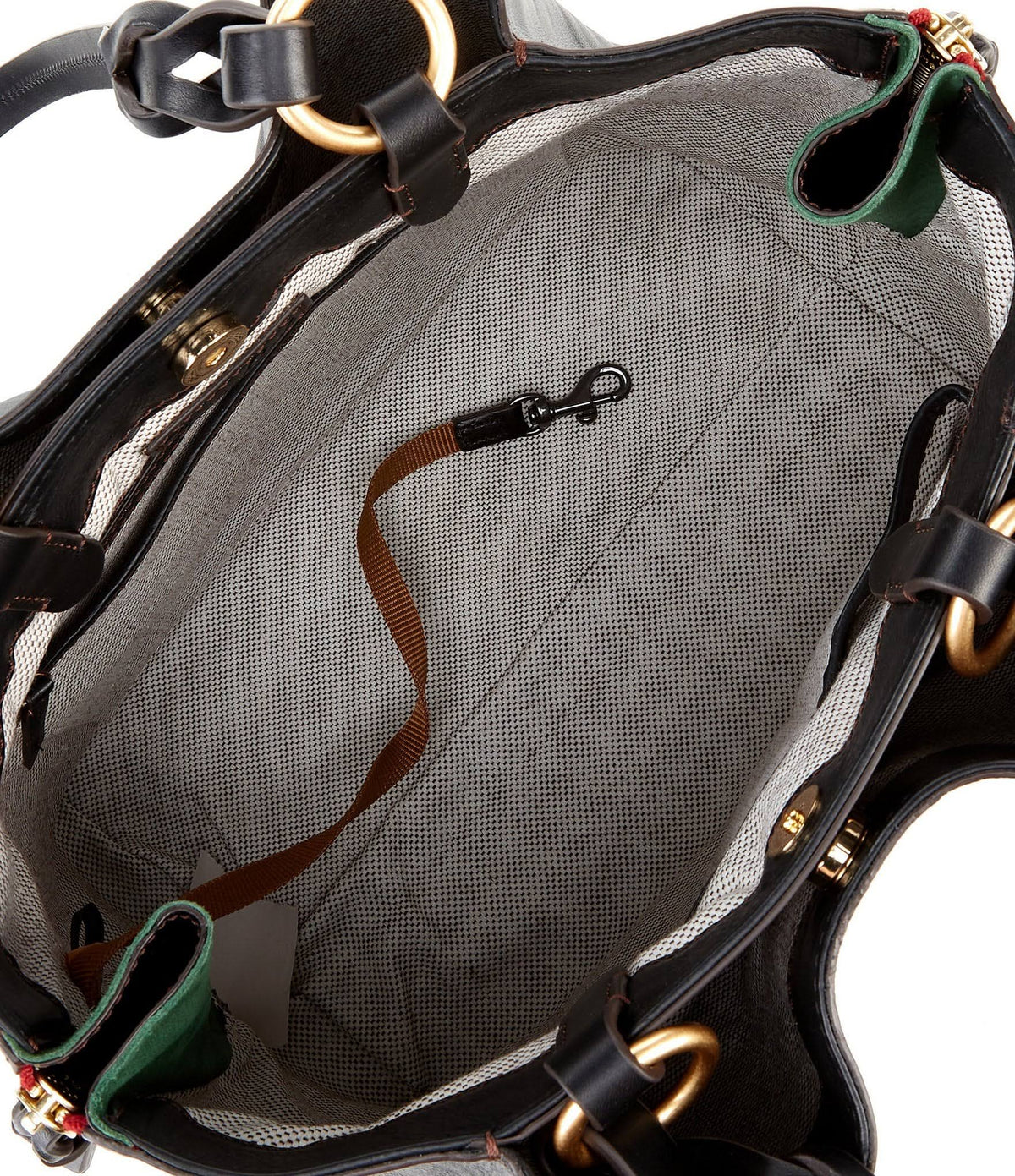 Large Zip Florentine Leather Black Bag V107577