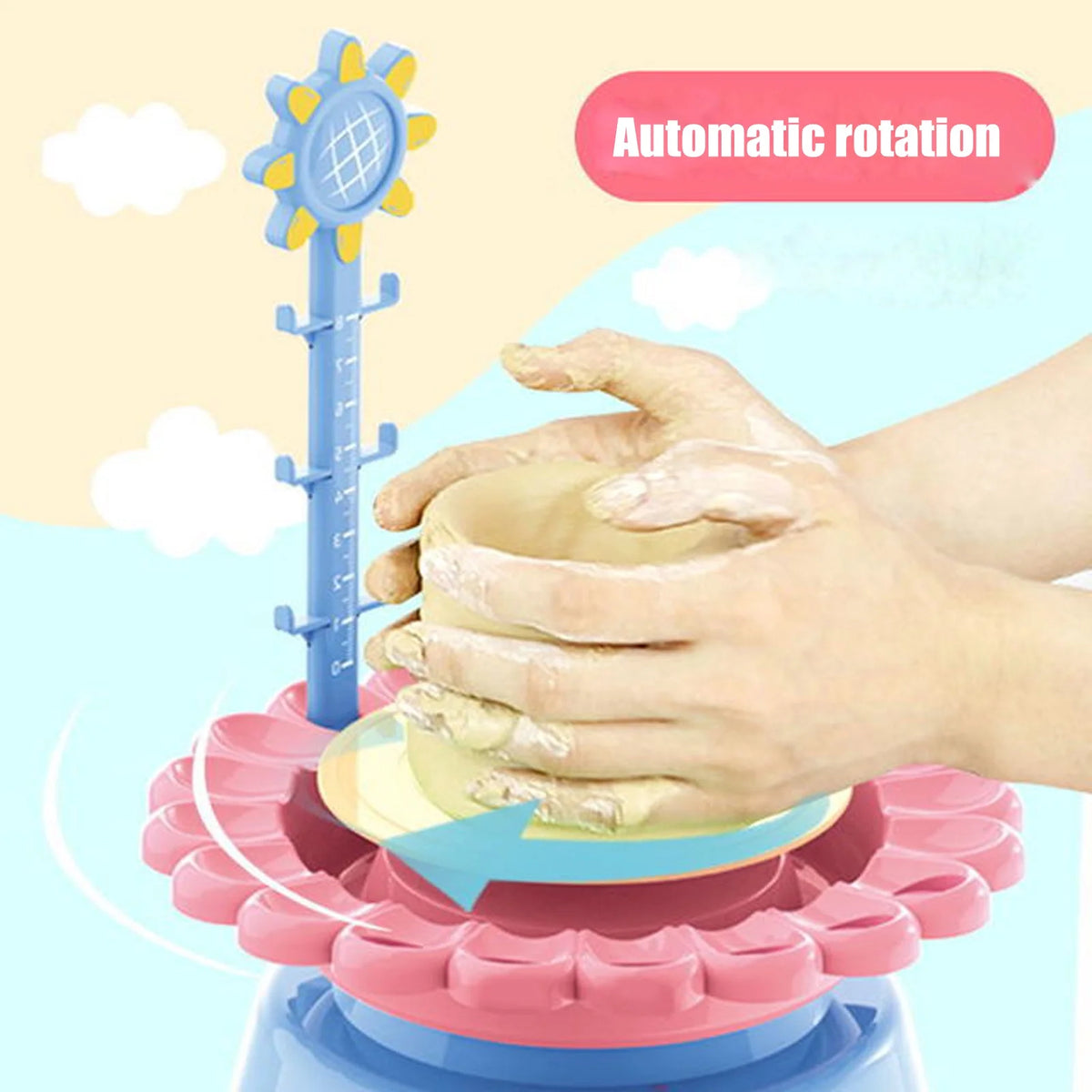 DIY Handmade Creative Soft Slime Electric Pottery Wheel Art Craft Kit Machine K2336