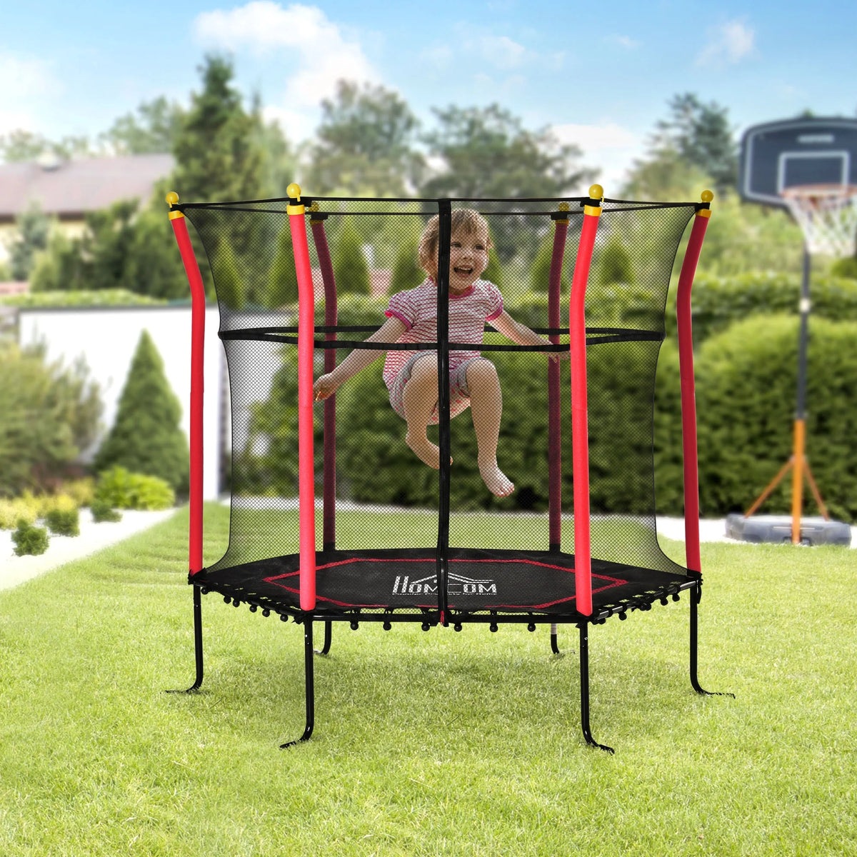 Red Kids Trampoline with Net L4046